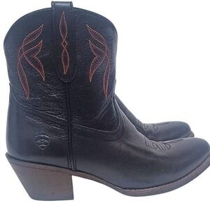 Ariat Women's Darlin Black Leather Western Cowboy Boots Cowgirl Boots Size 8.5C